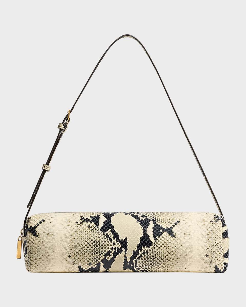 Kye Python-Print Leather Shoulder Bag